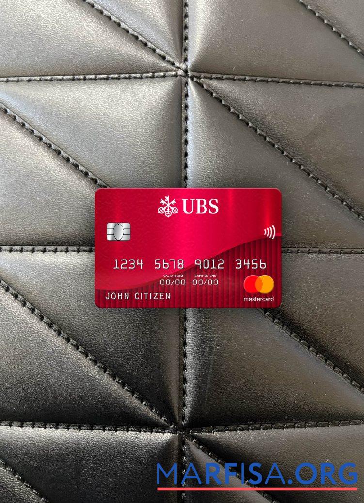 Realistic Switzerland UBS bank mastercard photolook front real example